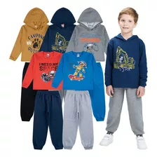 Kit 5 Conjunto Moletom Infantil Menino Inverno Atacado