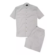 Conjunto Masculino Branco Camisa E Shorts Curto Ya! Clothing
