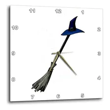 Dpp_178360_1 Grey Broom Blue Witches Hat Design-reloj D...