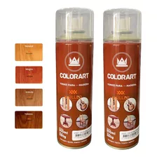 2 Verniz Spray Para Madeira Mdf Moveis Colorart 300ml