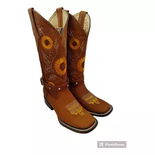 Botas Vaqueras Para Dama Girasoles 