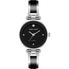 Reloj Mujer Anne Klein Diamante Genuino 34 Mm Ak/1981bksv