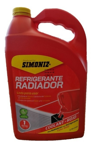 Refrigerante Radiador Simoniz, Rojo, Verde O Azul, Galon Foto 2