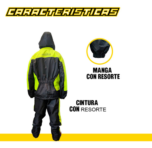 Impermeable Mixto Fiato 2 Piezas De Pvc Con Reflejante Foto 5