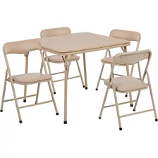 Juego De Mesa Y Silla Plegable Kids Tan De 5 Piezas