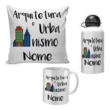 Kit Almofada Caneca Garrafinha Personalizado Com Nome