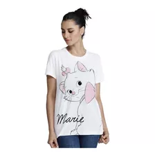 Playera Blanco Disney 2418 Marie Gato Para Mujer Original