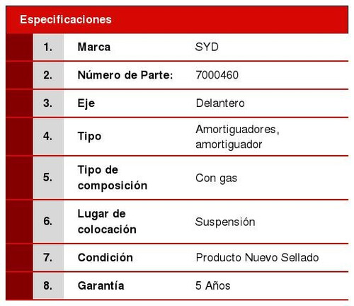 4 Amortiguadores Suspension Gas Delantero Outlook 07/10 Foto 3