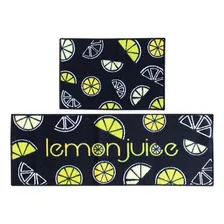 Tapete Cozinha Antiderrapante 2 Peças Lemon Juice - Camesa