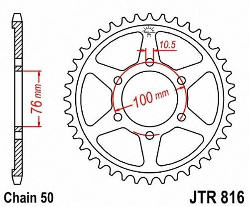 Jt Sprockets Jtr*******t Acero Corona Trasera. Foto 2