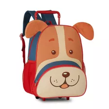 Mochila De Rodinha Escolar 38cm Infantil Cachorrinho Pets