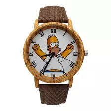 Reloj Homero Simpson Tono Madera + Estuche Tureloj