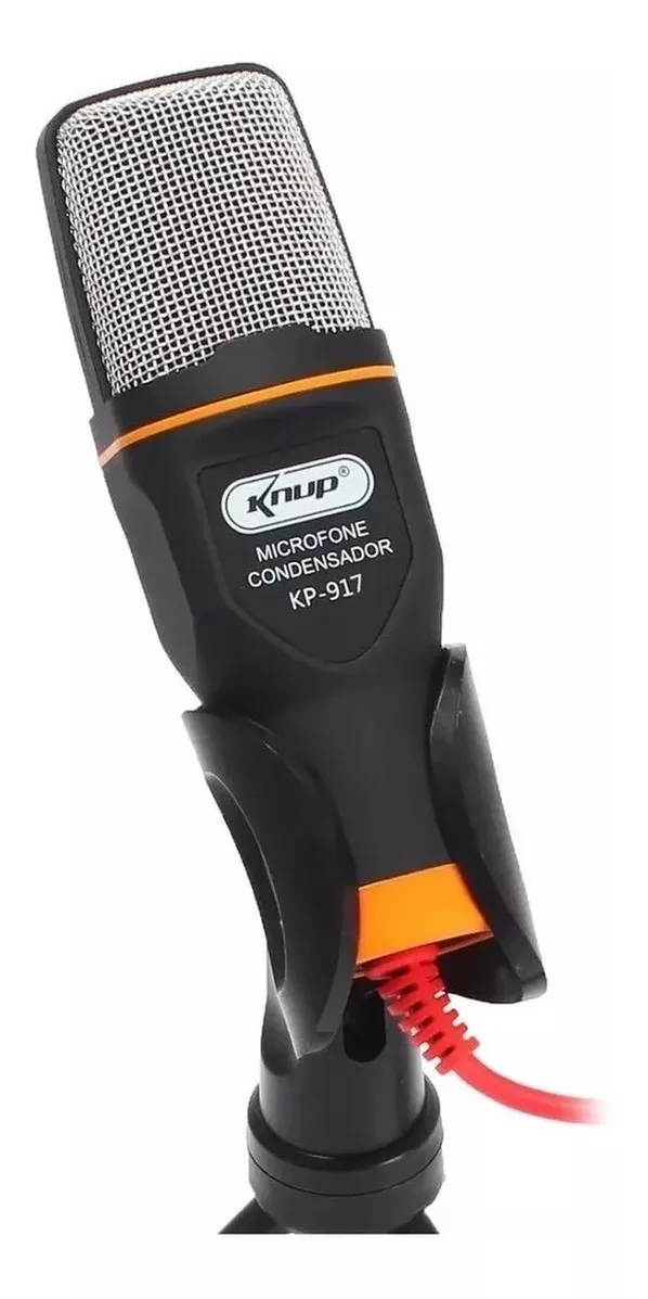 Microfone Knup Kp-917 Condensador Omnidirecional Preto/cinza