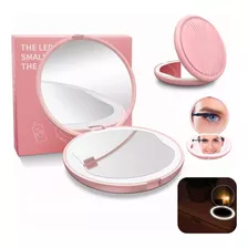 Espejo Para Maquillaje Luz Led Bolsillo Portatil 1x5 Aumento