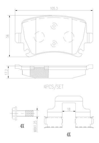 Balatas Brembo Audi A3 Sportback 2.0 Fsi 2005-2007 Cer. Tra Foto 2