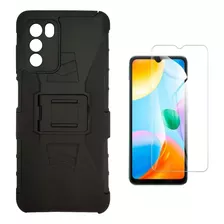 Mica + Funda Uso Rudo + Clip Para Zte Blade V40 Vita