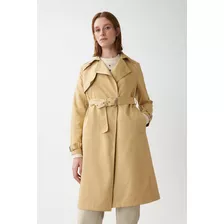 Impermeable Trench Largo Midi Beige Mujer Desiderata