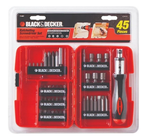 Set Atornillador 45 Piezas Black + Decker 71-937 Con Estuche