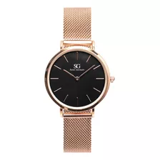 Relógio Minimalista Sg Nolita Black Rosé Gold 32mm
