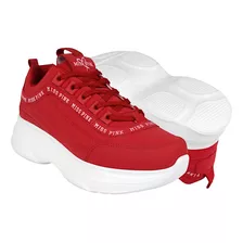 Tenis Casuales Dama Miss Pink 192-212 Suede Rojo