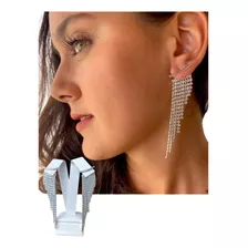 Brinco Earcuff Feminino Franja Dourado Blogueira Folheado