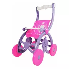 Carrinho De Boneca Infantil Encantado Rosa Passeio 60cm Lugo