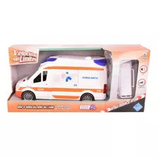 Camión Vehículo Ambulancia Con Luz Y Sonido A Fricción Color Blanco