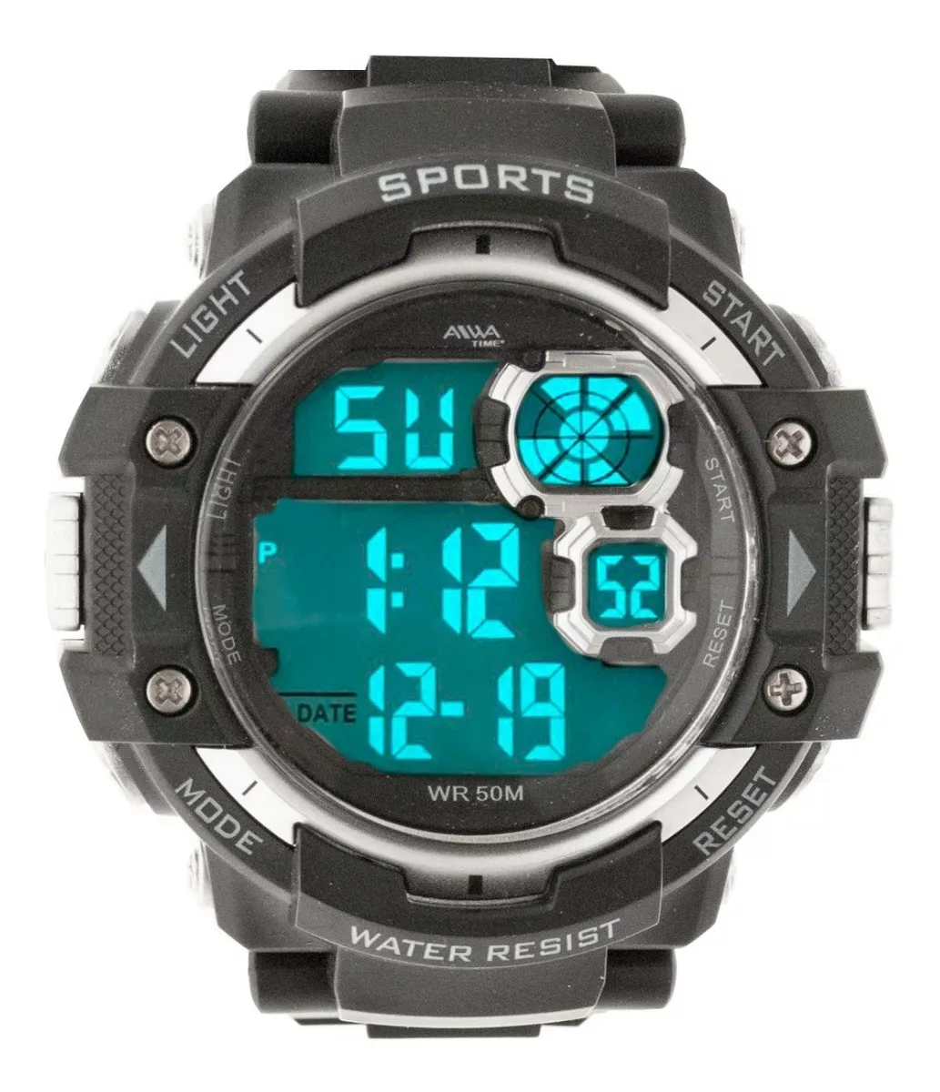 Reloj Hombre Sumergible Aiwa Digital Deportivo 5atm Adig015