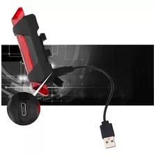 Lanterna Sinalizadora Traseiro Bicicleta 5 Leds Recarregavel