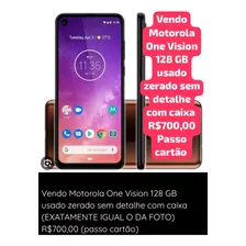 Celular Motorola One Vision 128 Gb Seminovo Usado Bom Estado