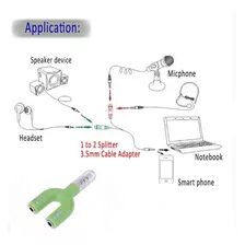 2adaptadores Splitter Headset Fone Microfone P2 X P3 Áudio