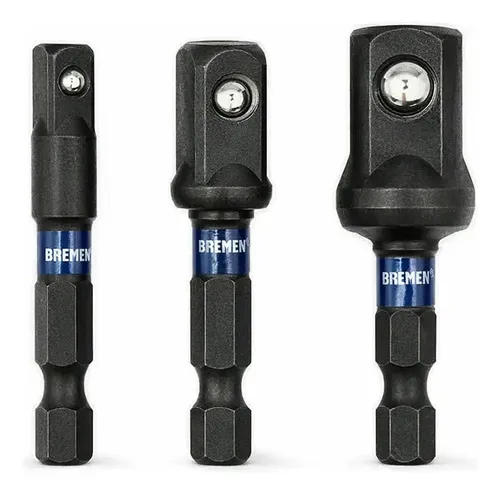 Adaptadores Atornillador Impacto Hex 1/4, 3/8 Y 1/2 Bremen