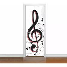 Adesivo De Porta Decorativo Notas Musicais (ms1)