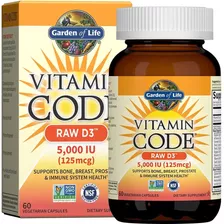 Garden Of Life Vitamin Code Raw D3 5000lu Soporte Inmune
