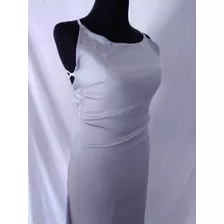 Vestido Largo Gris Tornasol Violaceo T.s