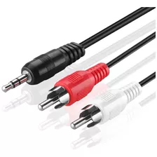 Cable De Audio 3,5mm Macho A 2 Rca Macho | Negro / 4,5m