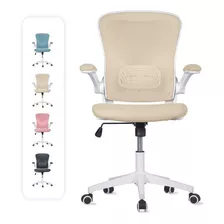 Silla Oficina Cosmo, Ejecutiva De Escritorio Ergonómica Color Beige Champagne