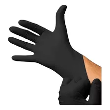 Guantes Nitrilo Negro Peluqueria Barberia Premium X 20 