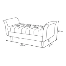 Divã Recamier Barcelona 150cm Linho Bege - Atraente Móveis Cor Creme