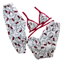 Pijama Dúo Pareja Hello Kitty Peluche Pantalón Hombre Mujer