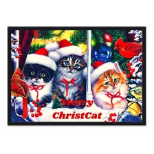 Cuadro Decorativo Navidad Gatos 