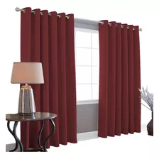 Cortinas Blackout Melocotton - Color Vino - 275cm De Ancho X 215cm De Alto En 2 Páneles - Aislamiento Térmico , Reduce El Ruido Exterior , Cortinas Opacas Con Ojales , Lavable En Casa