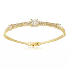 Bracelete Zircônia Cravejada Antialérgico Semijoia De Luxo