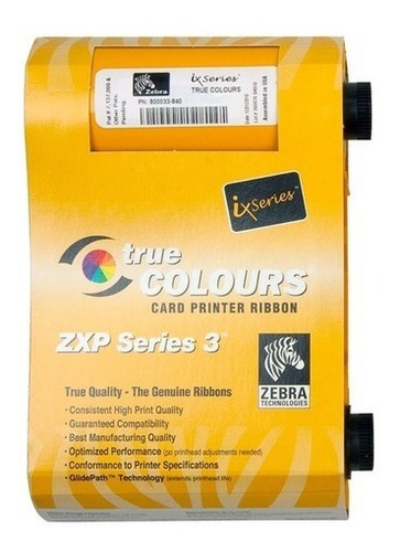 Cinta Zebra Zxp Series 3 Color 5 Paneles 200 Imp. 800033-840