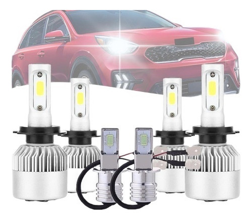 A Luz Alta/baja/niebla Kit Faros Led 8000lm Para Kia