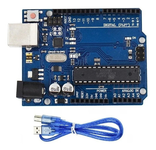 Tarjeta De Desarrollo Uno R3 Compatible Arduino + Cable Usb