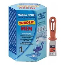 Massa Epóxi Tubolit Mem Cor Branco Piscina 1kg + Espátula 