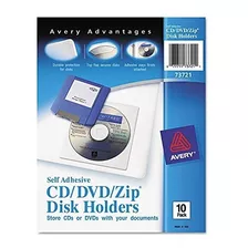 Bolsillos De Cd / Dvd / Zip Autoadhesivos Avery, Paquete De