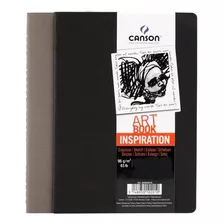 Pack 2 Croquera Libreta Canson A6 10x15 Cms 90 Grs. Color Negro/gris