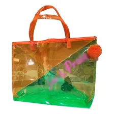 Bolso Transparente Neón Dama Bolsa Moda Casual Grande